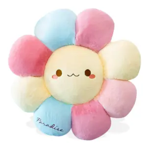 Bunte Blumen Kissen, Sonnenblume Sitzkissen, Plüsch Bodenkissen Tatami, Blumenförmiges Dekokissen für Sofa, Kinderzimmer & Zuhause
