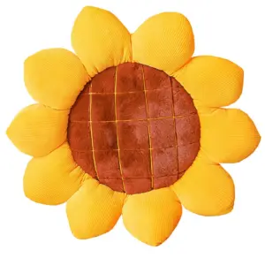 Gelbe Sonnenblumen Kissen,Kissen Blumenform Sitzkissen Kinder,Sonnen Kissen Blumenform Rund Für Kinderzimmer Sitzkissen Stuhl
