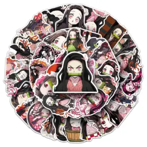 50 Stück Nezuko Aufkleber, Kawaii Anime Sticker Set, Demon Slayer Handyhülle, Wasserflasche & Dekoration