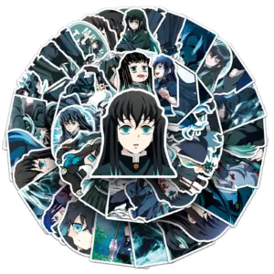 50 Stück Tokito Muichiro Aufkleber, Anime Graffiti Sticker Set, Demon Slayer Deko für Wasserflasche, Handyhülle & Laptop