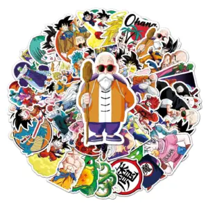 50 Stück Dragon Ball Aufkleber, Anime Graffiti Sticker Set, Wasserdicht für Laptop, Auto & Koffer
