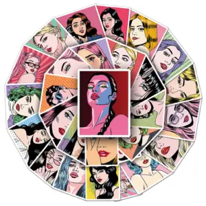 50 Stück Pop Art Aufkleber, Trendige Mädchen Graffiti Sticker, DIY Wasserdicht für Handy, Koffer & Skateboard