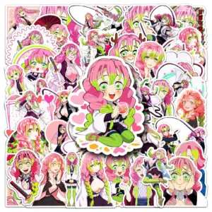 50 Stück Mitsuri Kanroji Aufkleber, Anime Graffiti Sticker, Demon Slayer Koffer & Handy Dekoration