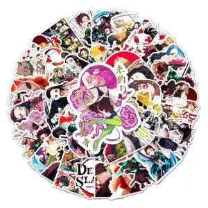 50 Stück Demon Slayer Aufkleber, Anime Graffiti Sticker, DIY Tagebuch, Skateboard, Koffer & Wasserdichte Deko