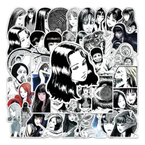 50 Stück Tomie Aufkleber, Horror Manga Sticker, Graffiti Wasserdicht für Koffer, Kühlschrank & Auto