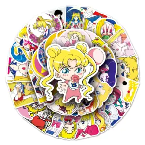 50 Stück Sailor Moon Aufkleber, Anime Graffiti Sticker, Deko für Koffer, Kühlschrank, Motorrad & Notizbuch