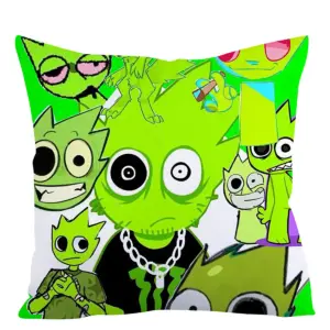 Anime Kissenhülle – Rhythm Box Sprunki Deko Kissenbezug, Hochwertiger Digitaldruck, Zierkissen für Sofa Bett und Gaming Zimmer, Otaku Deko & Geschenk für Anime Fans