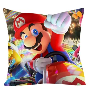 Anime Kissenhülle – Super Mario Deko Kissenbezug, Hochwertiger Digitaldruck, Zierkissen für Sofa Bett und Gaming Zimmer, Otaku Deko & Geschenk für Anime Fans