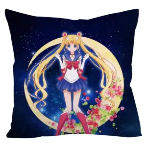 Anime Kissenhülle – Sailor Moon Deko Kissenbezug, Hochwertiger Digitaldruck, Zierkissen für Sofa Bett und Gaming Zimmer, Otaku Deko & Geschenk für Anime Fans